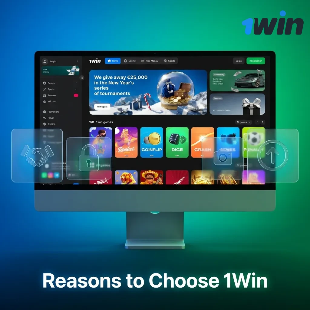 1Win benefits: 12,000+ games, UPI/Paytm payments, 500% welcome bonus, and 24/7 support.