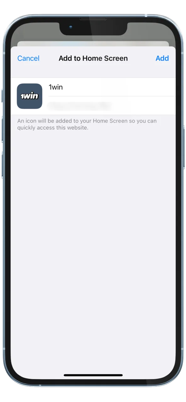 Validate action so 1win shortcut shows on screen.